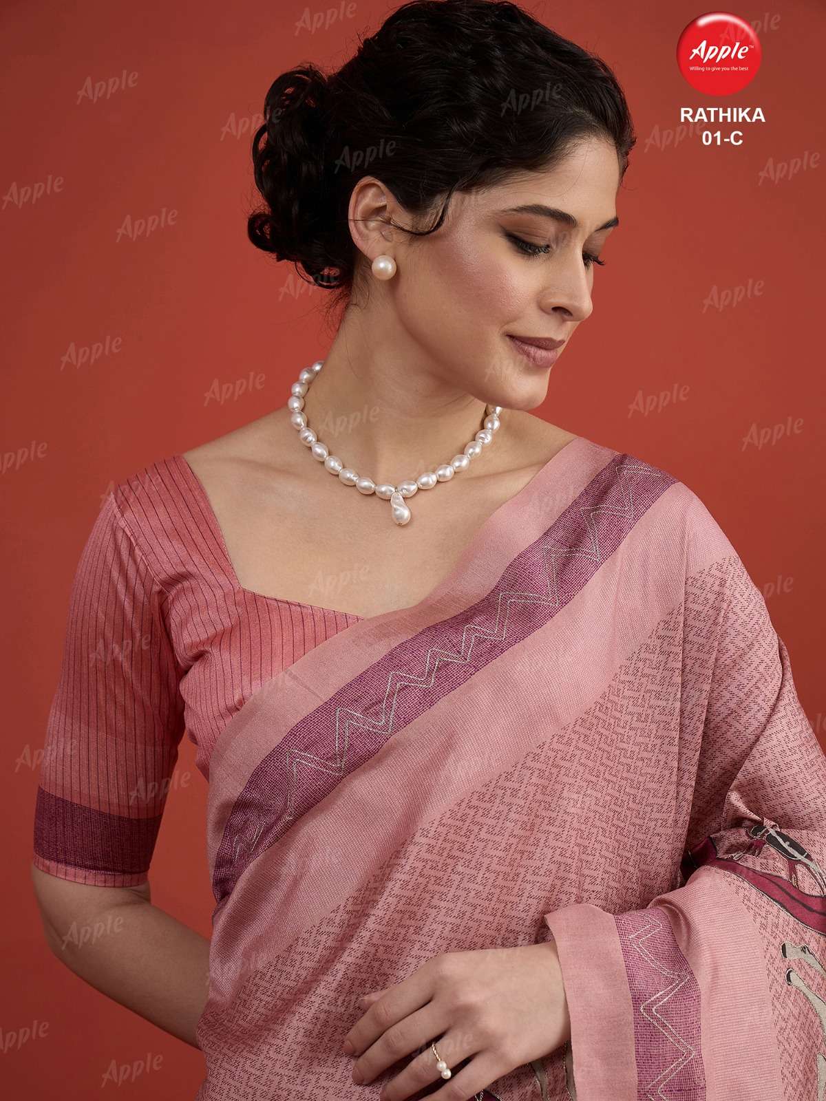 APPLE RATHIKA 1 ART SILK FABRIC WITH HERITAGE ART WORK ON SAREE WHOLESALE IN SURAT 